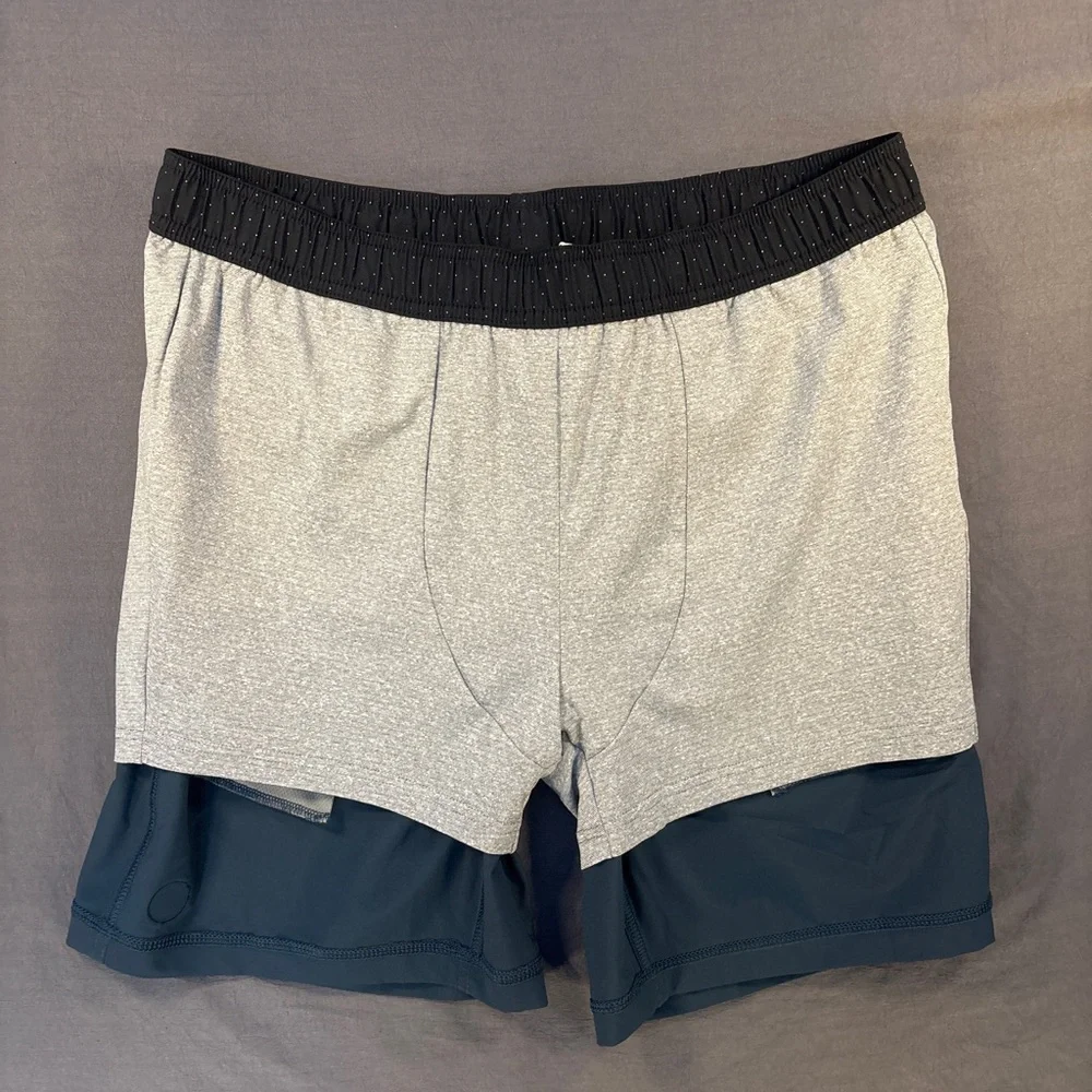 Vuori Kore Shorts Men’s Large Lined Green 7.5” Elastic Waist Pockets Stretch - Picture 7 of 9